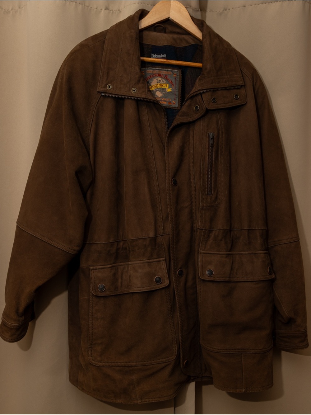 Vintage Wilsons Adventure Bound Brown Leather Thinsulate Field Jacket M